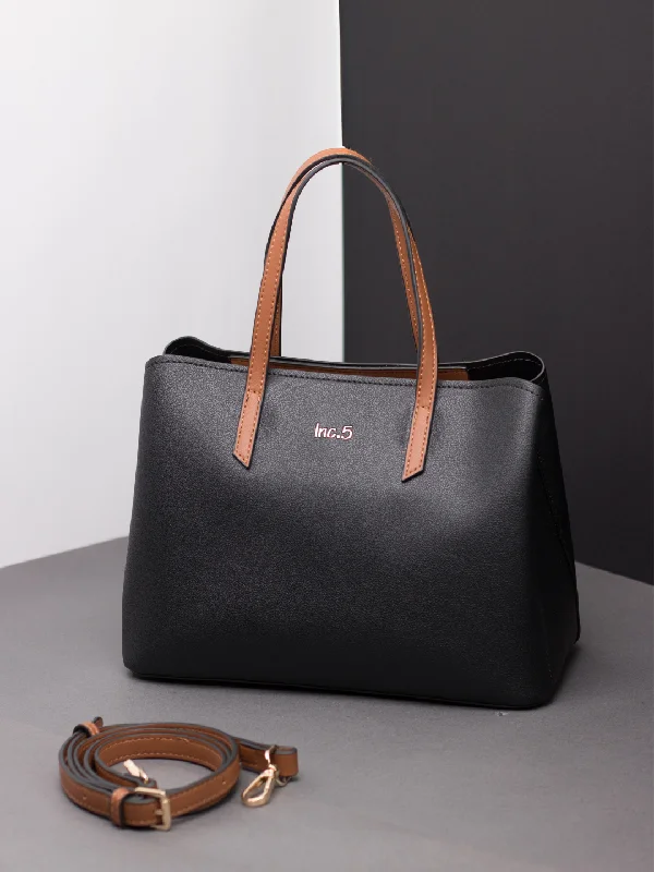 Womens Black Solid Handbag