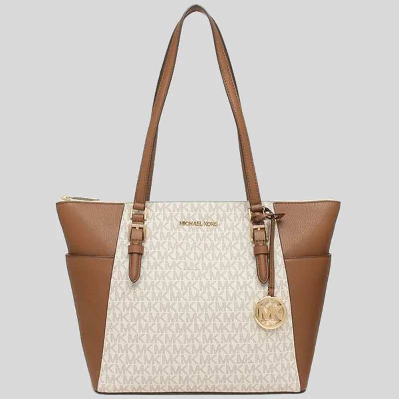 Michael Kors Charlotte Tote In Signature Canvas Vanilla 35T0GCFT3B