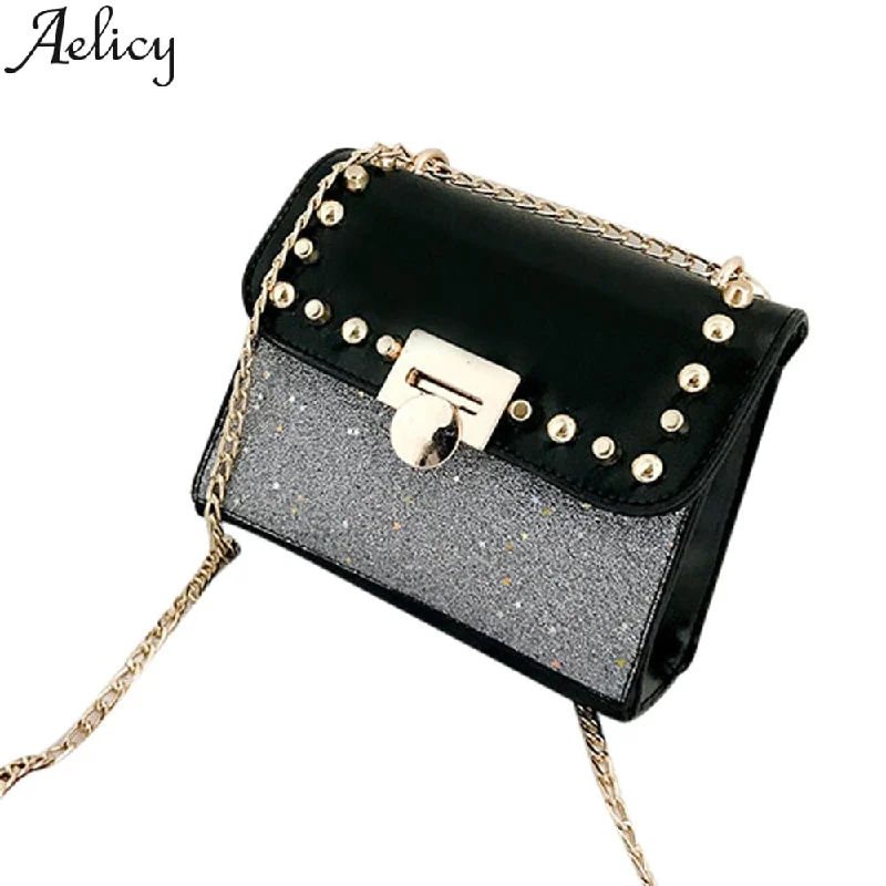 Fashion Sequins Leather Shoulder Bags