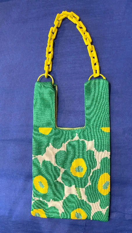 Green & Yellow Flower Power Shoulder Bag