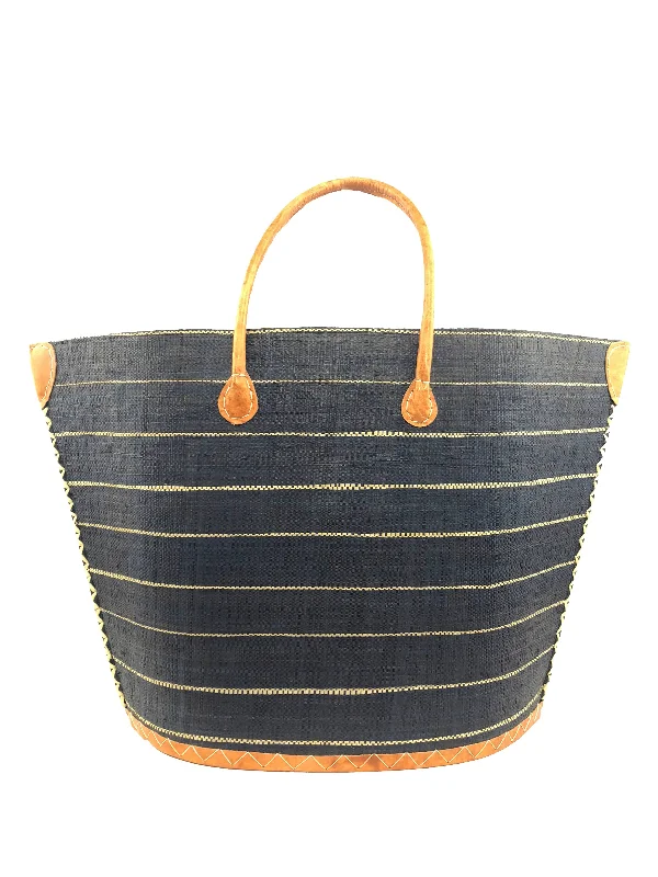 Santa Cruz Pinstripes Small Straw Tote Bag