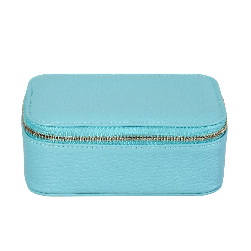 Chelsea Zipped Travel Jewellery Box in Pale Blue