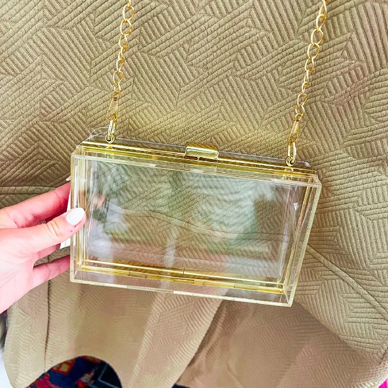 Clear Acrylic Bag w/ Gold Chain