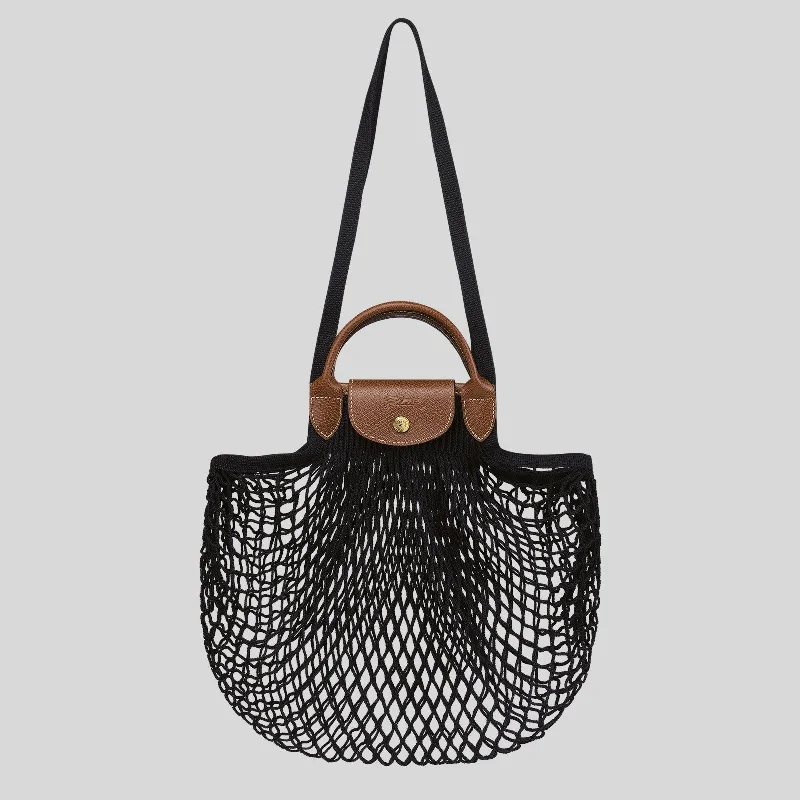 LONGCHAMP Le Pliage Filet L Mesh Bag Black 10121HVH