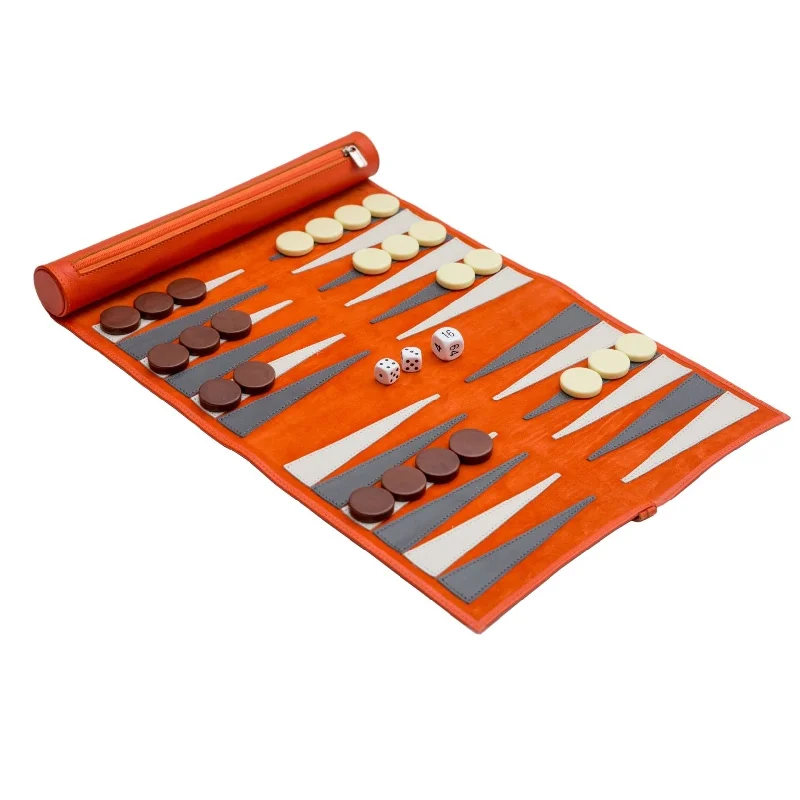 Lazy Days Travel Backgammon Tangerine