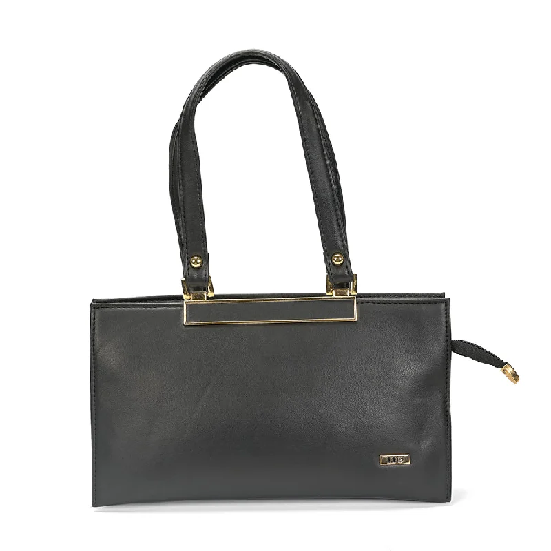 Sleek Black Leather Satchel Bag