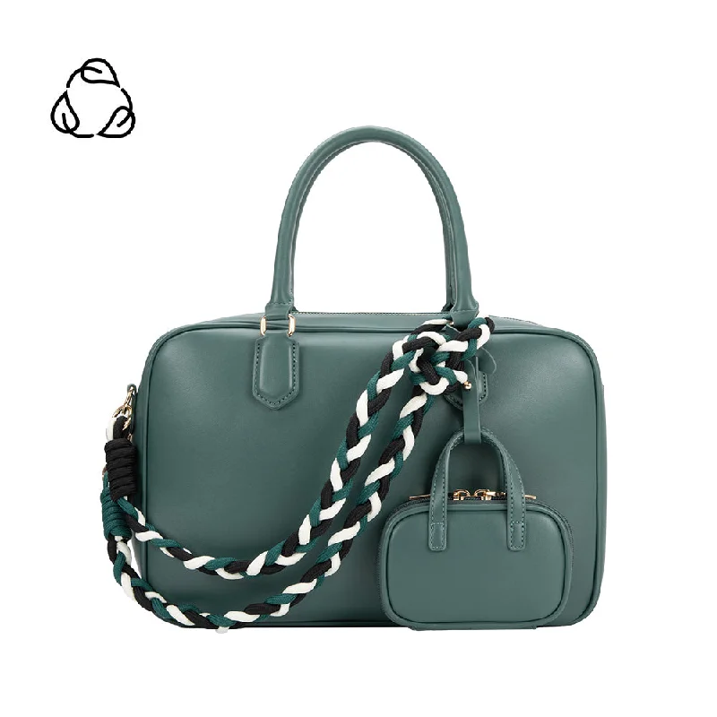 Natasha Teal Large Recycled Vegan Top Handle Bag