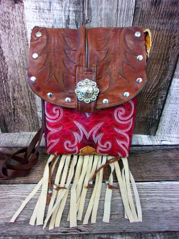 Small Cowboy Boot Purse with Fringe sm263