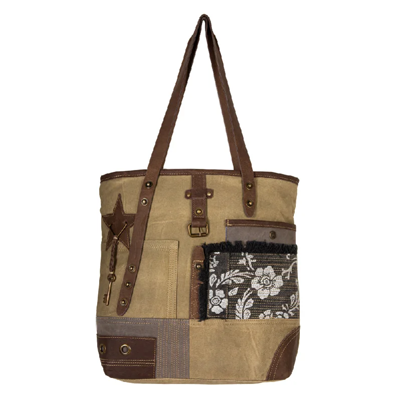 Vintage Intrigue Patchwork Tote Bag