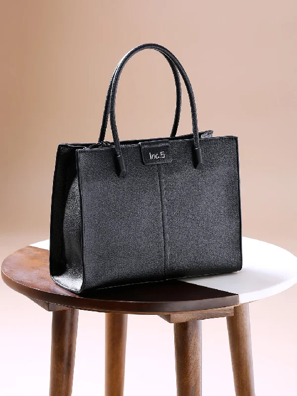 Womens Black Solid Handbag