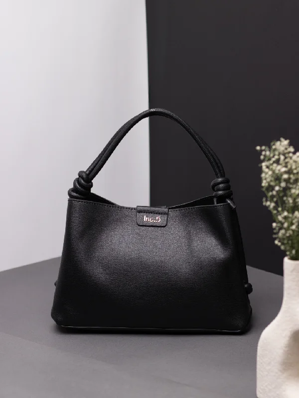 Womens Black Solid Handbag