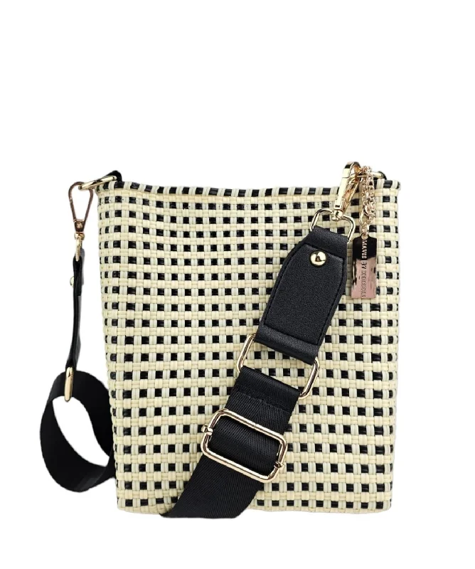 Milano Slim Crossbody Bag - Ivory Black