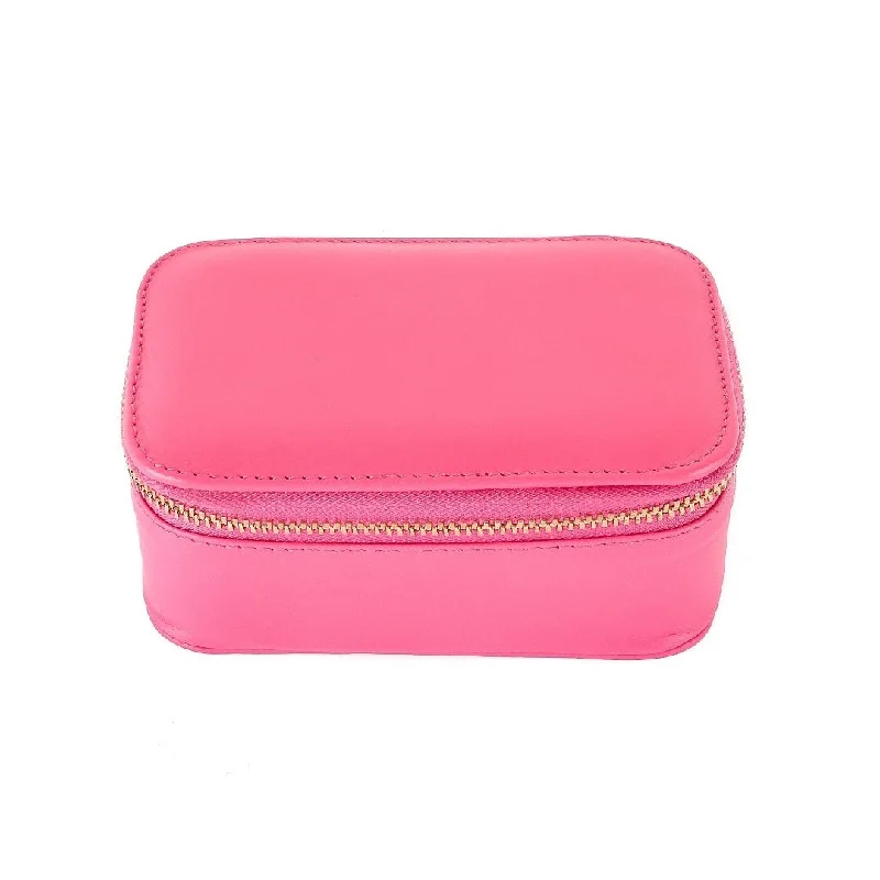 Chelsea Zipped Travel Jewellery Box in Fuchsia