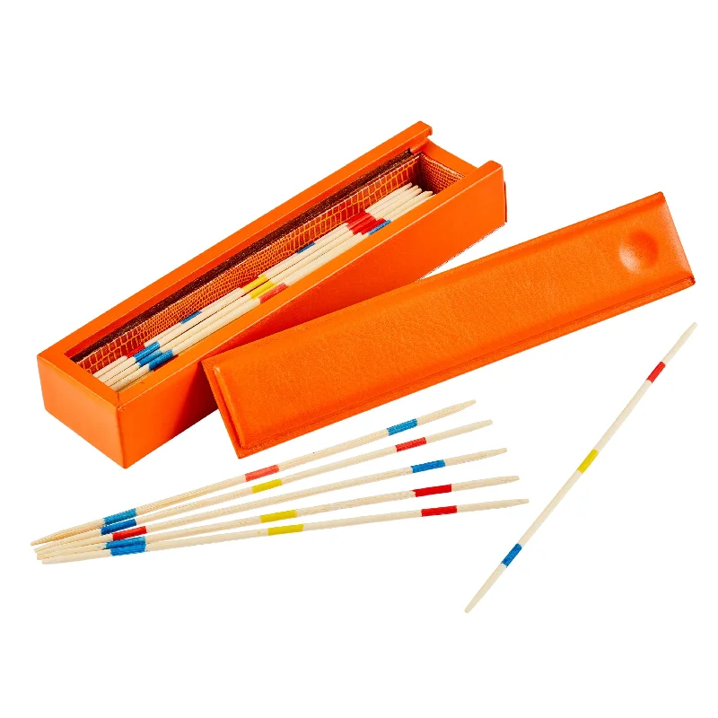 Luxury Leather Pick Up Sticks Tangerine