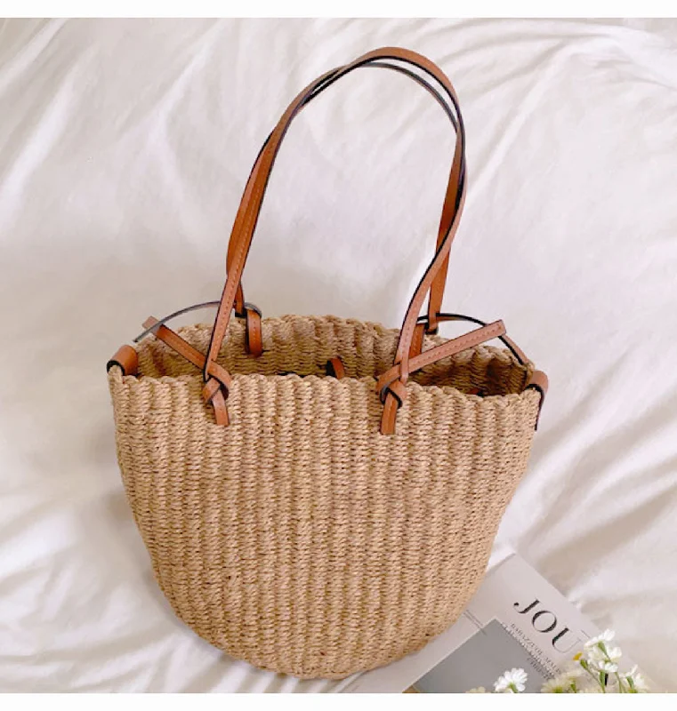 Elena Handbags Medium Summer Basket Tote