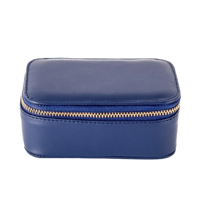 Chelsea Zipped Travel Jewellery Box in Sapphire