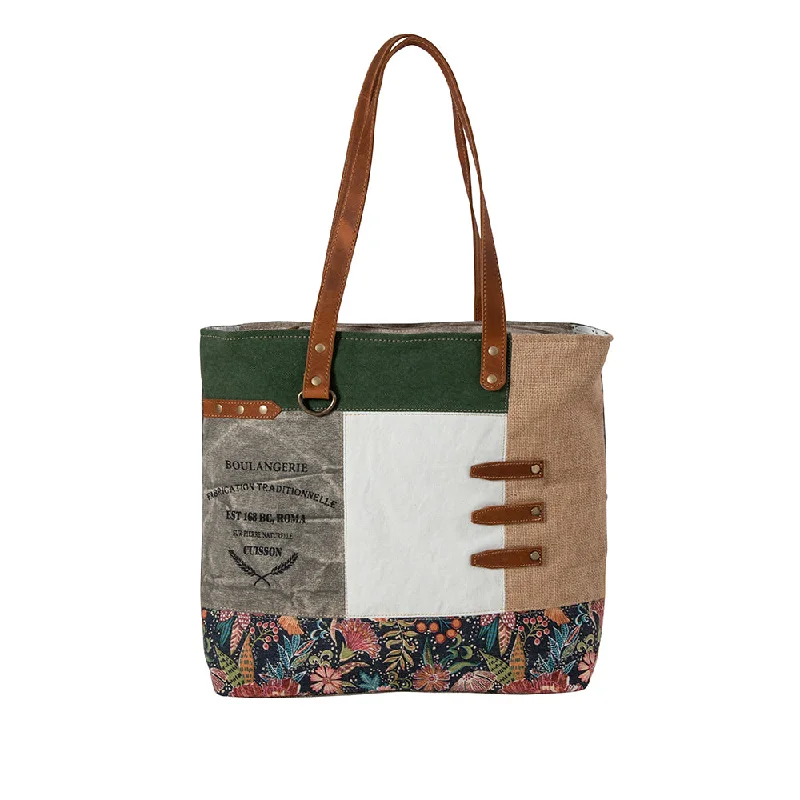 Boulangerie Floral Trim Tote Bag