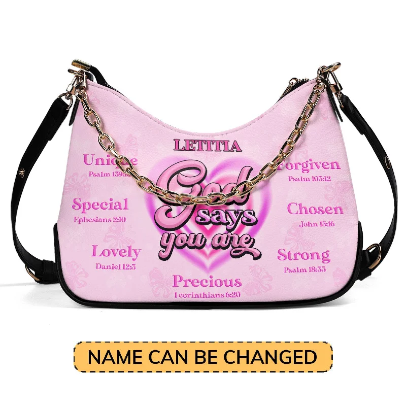 God Says You Are Vintage Style - Personalized Chain Shoulder Bag SBCSBLN942T