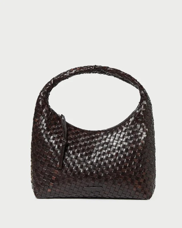 Willow Chocolate Woven Leather Hobo