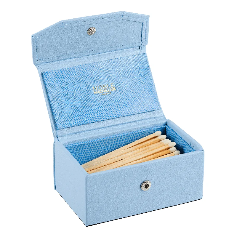 Small Leather Matchbox Duck Egg Blue