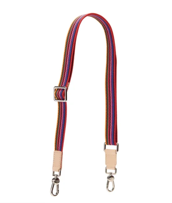 Consuela Slim Crossbody Strap - Pink Webbing