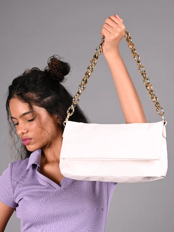 Odette White Patterned Clutch Bag For Women