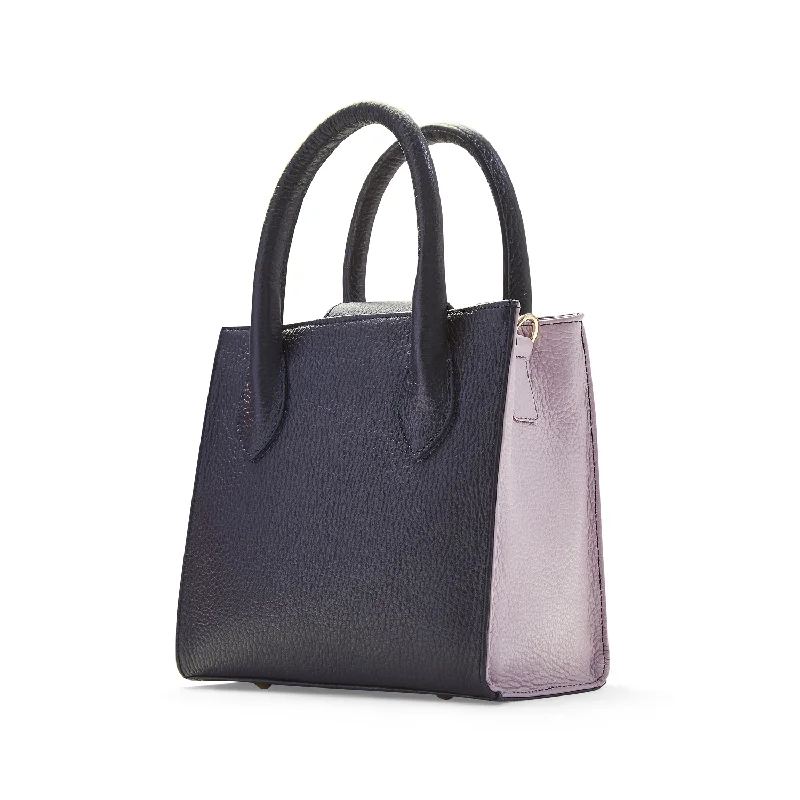 Mini Tote Bag Navy & Lilac