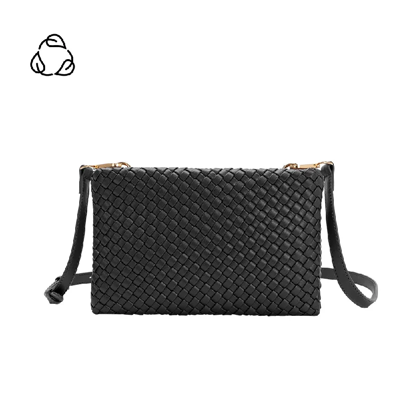 Daisy Black Woven Recycled Vegan Crossbody