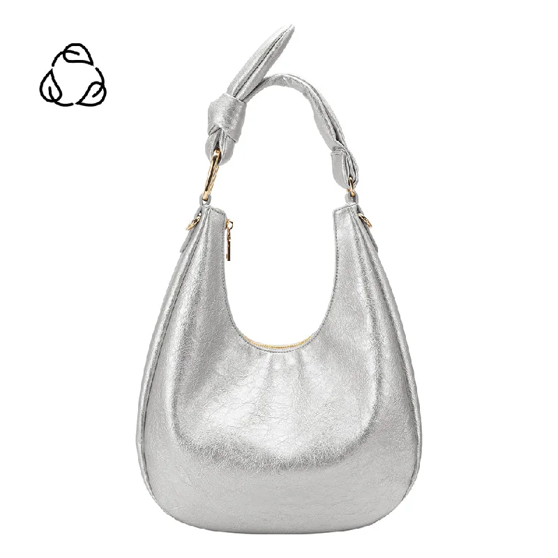 Lilie Silver Crinkle Shoulder Bag