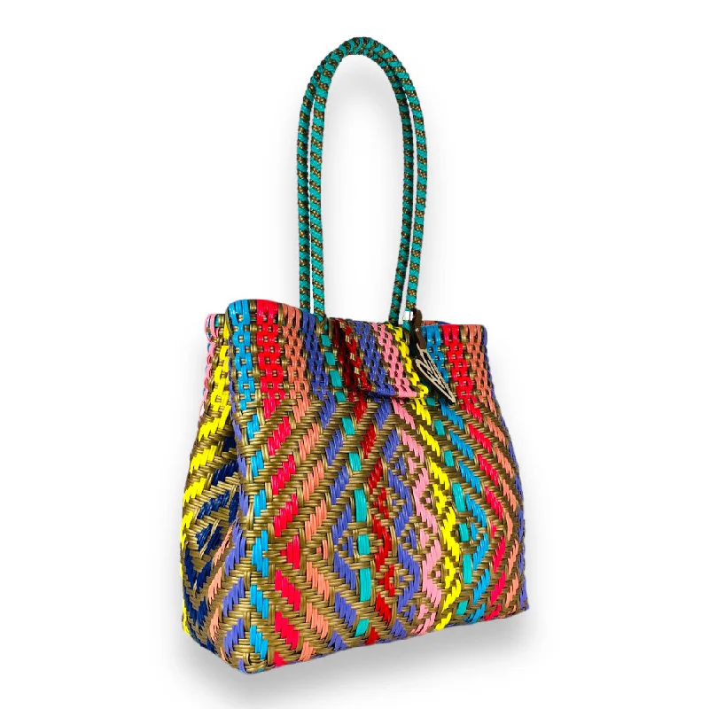 Maria Victoria | Oasis | Upcycled, Handwoven, Multicolor Shoulder Tote