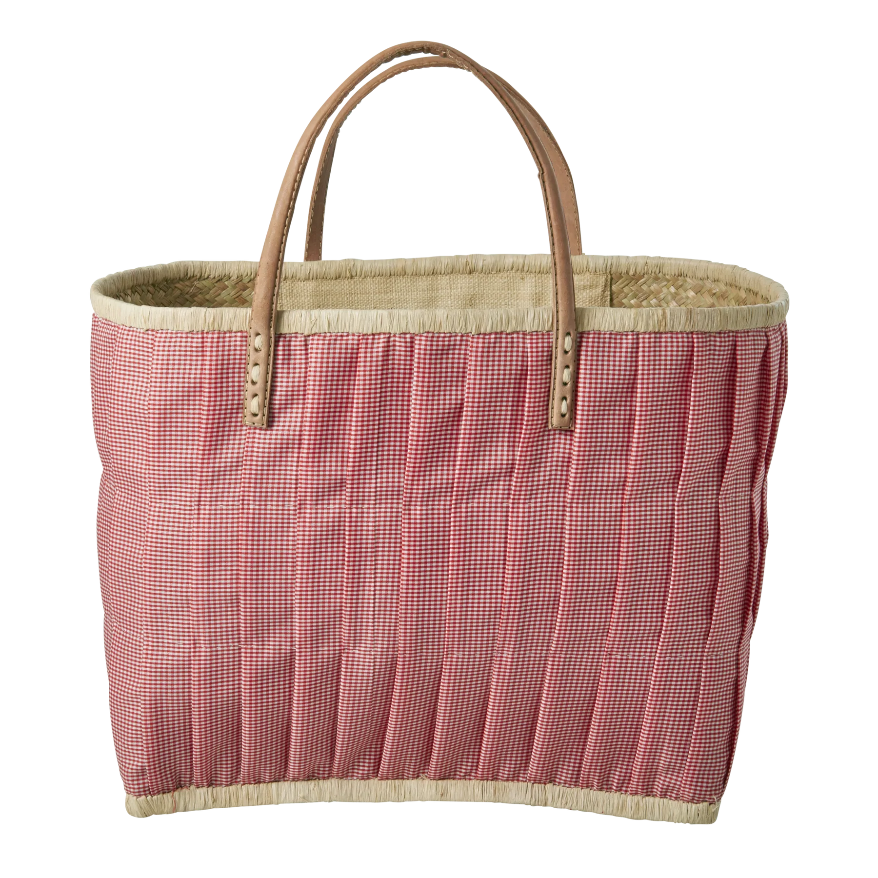 Pink Raffia Shopping Basket