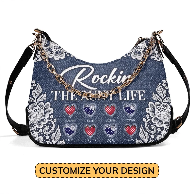 Rockin' The Mom Life - Personalized Chain Shoulder Bag SBCSBLN851L