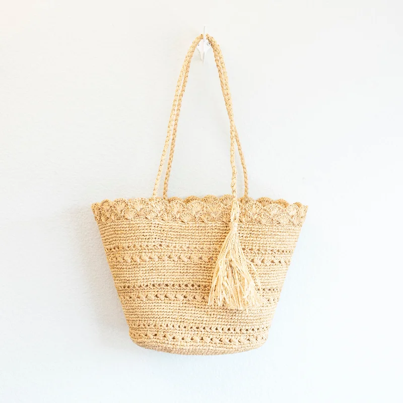 Elena Handbags Summer Fashion Raffia Basket Bag