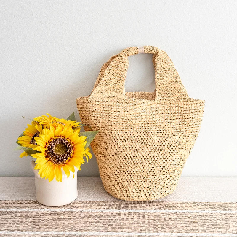 Elena Handbags Soft Raffia Woven Summer Straw Bucket Bag