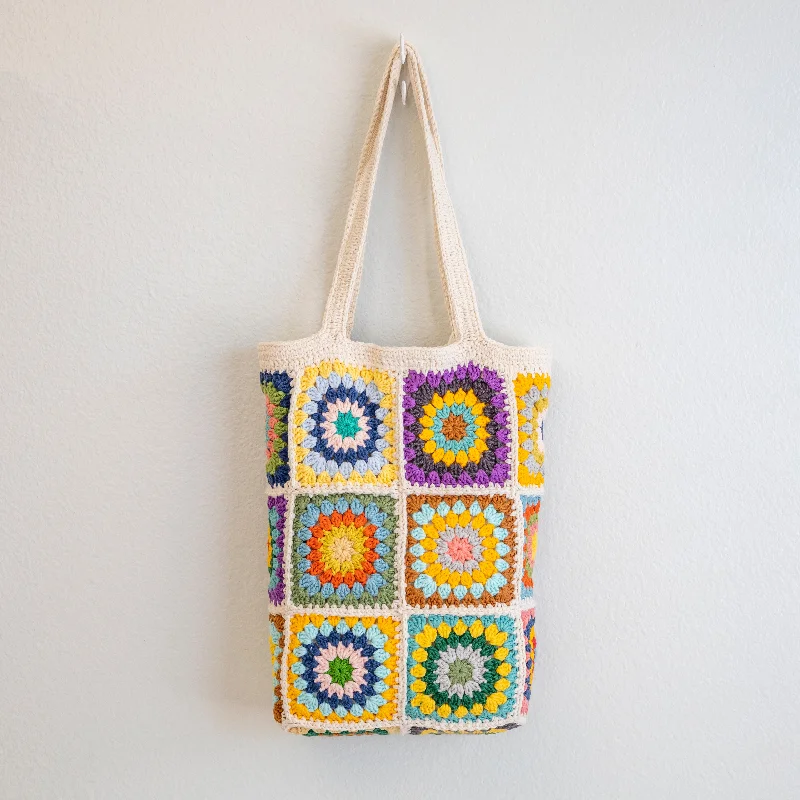 Elena Handbags Handmade Granny Square Shoulder Tote Bag