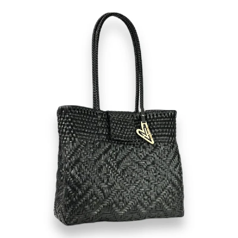 Maria Victoria | Glow Black TC | Upcycled, Handwoven, Shoulder Bag