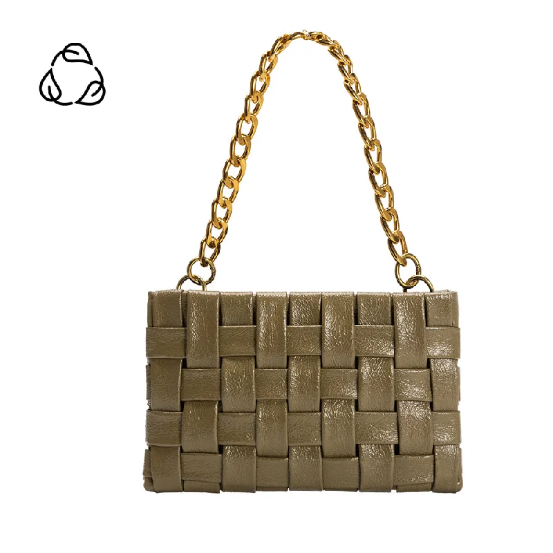 Mimie Olive Woven Crossbody Bag