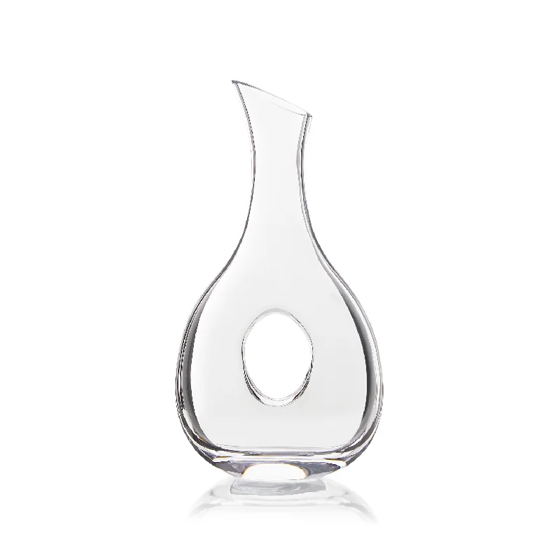 Etched Slant Cut Oval Decanter