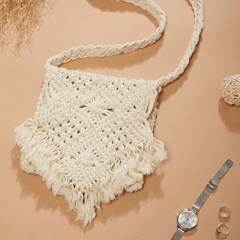 Stylish White Beach Bag Perfect For Women & Girls