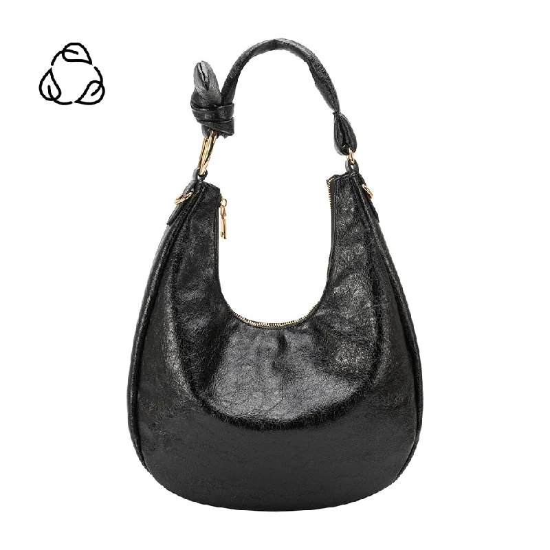 Lilie Black Crinkle Shoulder Bag