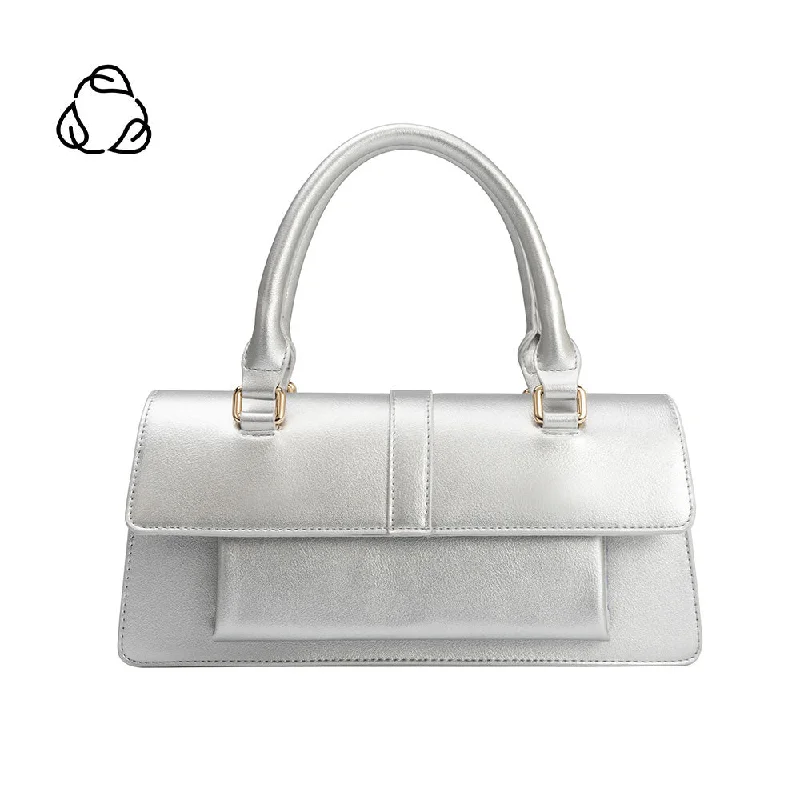 Carol Silver Recycled Vegan Top Handle Bag - FINAL SALE