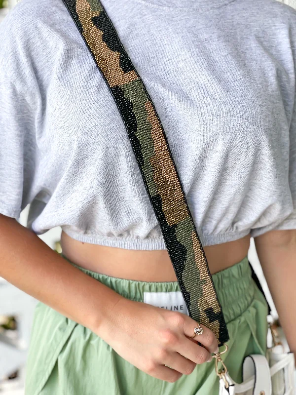 Beaded Purse Strap - Camouflage