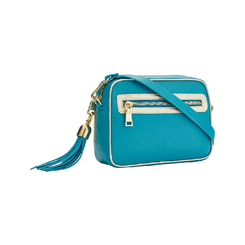 Teal & Gold Cross Body Bag